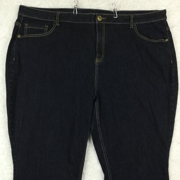 Lane Bryant Womens Jeans Boot Cut Blue Denim Dark Wash Genius Fit Plus 28 - Picture 3 of 11